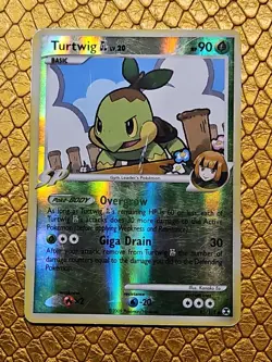 Pokemon TGC 2009 Platinum Rising Rivals Turtwig GL 85/111 Reverse Holo Card HP - Image 1