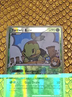 Pokemon TGC 2009 Platinum Rising Rivals Turtwig GL 85/111 Reverse Holo Card HP - Image 2