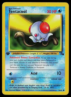Pokemon Card Tentacool 56/62 Fossil 1st Edition - Image 1