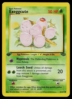 Pokemon Card Exeggcute 52/64 Jungle 1st Edition - Image 1