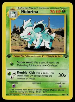Pokemon Card Nidorina 40/64 Jungle 1st Edition - Image 1