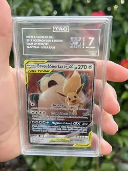 TAG 7 Eevee & Snorlax GX #120 Pokemon Team Up US English (Read Description) - Image 1