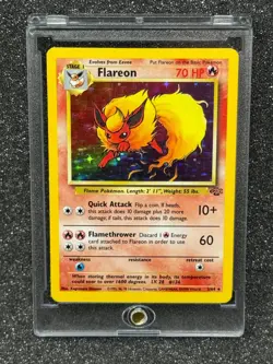 Pokemon TCG Flareon Jungle 3/64 Holo Unlimited Holo Rare Unlimited 1999 - Image 1