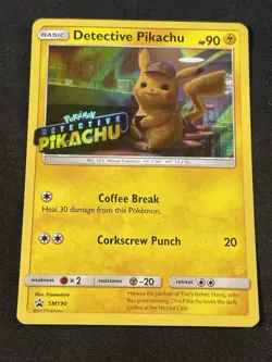Pokemon Detective Pikachu SM190 Stamped Holo Black Star Promo - Image 1