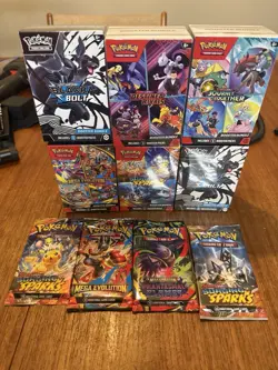 6 Pokemon Booster Boxes And 4 Single Packs. All Sealed Authentic - Image 1