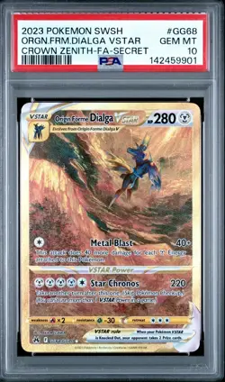 Origin Forme Dialga Vstar - GG68/GG70 PSA 10 Crown Zenith Gold Pokemon - GEM MT - Image 1