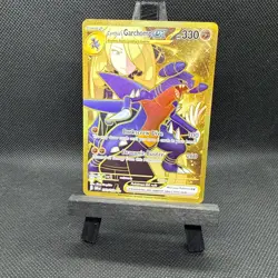 POKEMON DESTINED RIVALS CYNTHIA'S GARCHOMP EX 241/182 HYPER RARE TCG HOLO GOLD - Image 1