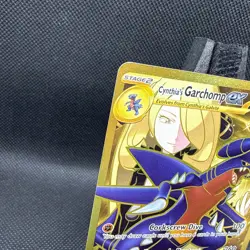 POKEMON DESTINED RIVALS CYNTHIA'S GARCHOMP EX 241/182 HYPER RARE TCG HOLO GOLD - Image 5