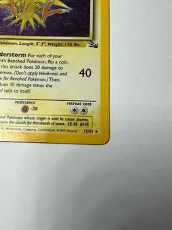 Wizards of the Coast Zapdos 15/62 Fossil Holo Rare Unlimited English Pokemon TCG - Image 4