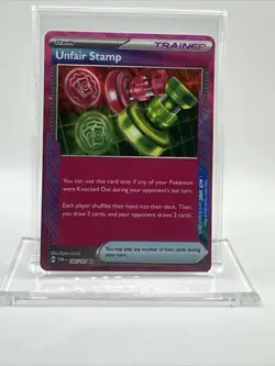 Unfair Stamp 165/167 - Pokemon TCG - Twilight Masquerade - ACE SPEC Rare - NM - Image 1