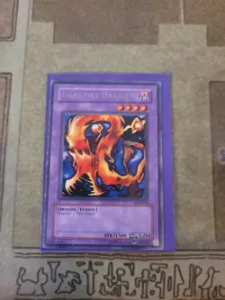 YUGIOH DARKFIRE DRAGON LOB-019 RARE UNLIMITED ED LP/MP 1996 - Image 1