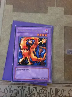 YUGIOH DARKFIRE DRAGON LOB-019 RARE UNLIMITED ED LP/MP 1996 - Image 2