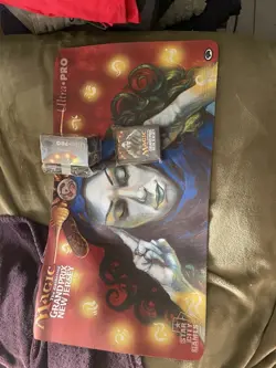 MTG Brainstorm Playmat GP New Jersey Edition With Deck Box And 2 Packs Sleeves - Image 1