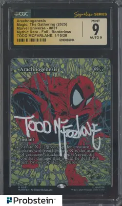 Todd McFarlane Signed 2025 MTG Marvel Universe Arachnogenesis CGC 9 w/ 9 AUTO - Image 1