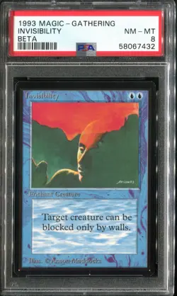 PSA 8 1993 MTG Magic The Gathering Beta #60 Invisibility Pop15 - Image 1