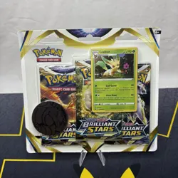 Brilliant Stars 3 Pack Blister Leafeon Promo Pokemon TCG Sword & Shield 820650850011 - Image 1