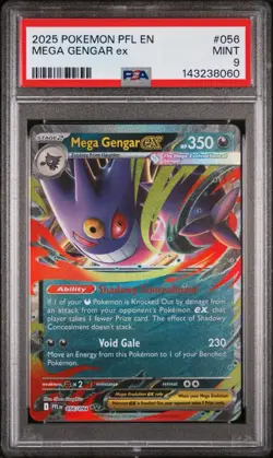 2025 Pokemon Phantasmal Flames #056 Mega Gengar ex PSA 9 - Image 1
