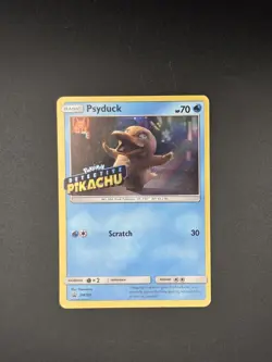 Pokemon TCG Psyduck STAMPED SM199 Holo Detective Pikachu Black Star Promo Card - Image 1