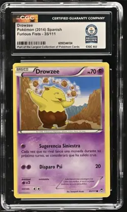 GUINNESS WORLD RECORD 1 OF 1 Drowzee Pokemon (2014) Furious Fists - 35/111 - Image 1