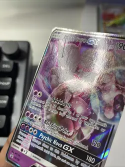 Pokemon TCG Mewtwo GX SM196 Detective Pikachu lp crease - Image 3