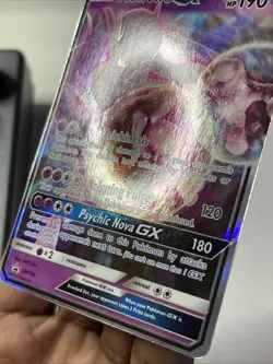 Pokemon TCG Mewtwo GX SM196 Detective Pikachu lp crease - Image 5