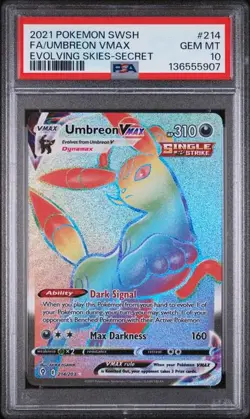 UMBREON VMAX Evolving Skies Holo Rare #214 PSA 10 Pokemon [Nostalgium] - Image 1