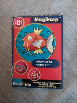 Vtg POKEMON Pokemon Burger King Promo MAGIKARP #129 TRADING CARD Nintendo Tcg TV - Image 1