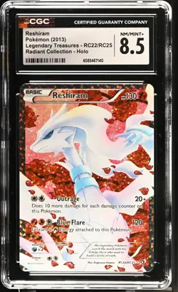CGC 8.5 Reshiram Legendary Treasures RC22/RC25 Radiant Collection Holo Pokemon - Image 1