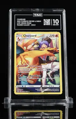 TAG 10 GEM MINT Charizard Full Art TG03/TG30 2022 Pokemon Lost Origin - Image 1
