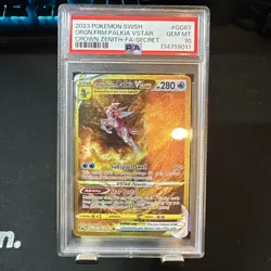 2023 POKEMON SWSH SECRET #GG67 FULL ART/ORIGIN FORME PALKIA VSTAR PSA 10 - Image 1