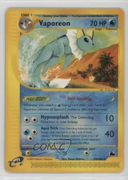 Vaporeon Pokemon e-Card Series Skyridge #33 2003 - Image 1
