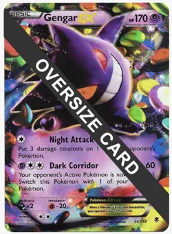 Gengar EX 34/119, JUMBO Promo Pokemon Card, FULL ART Phantom Forces NEAR MINT - Image 1