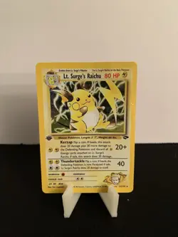 Pokemon Lt. Surge's Raichu Holo Rare 1st Edition Gym Challenge 11/132 80 HP - Image 1
