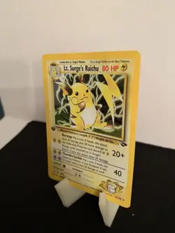 Pokemon Lt. Surge's Raichu Holo Rare 1st Edition Gym Challenge 11/132 80 HP - Image 3