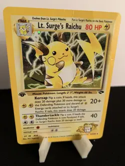 Pokemon Lt. Surge's Raichu Holo Rare 1st Edition Gym Challenge 11/132 80 HP - Image 4