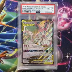 PSA 8 Gardevoir & Sylveon GX Full Art 205/214 2019 Pokemon TCG Unbroken Bonds SM - Image 1