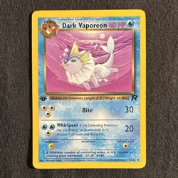 Dark Vaporeon 45/82 Team Rocket 1st Edition Rare 60 HP Regular Pokemon TCG Card - Image 1