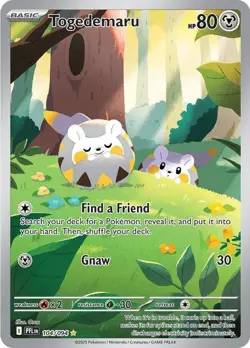Togedemaru 104/094 Phantasmal Flames Illustration Rare Full Art Pokemon TCG - Image 1