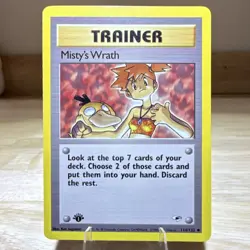 Pokemon Misty's Wrath Trainer 1st Edition Gym Heroes 114/132 1999-2000 Wizards - Image 1