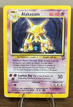 Pokemon TCG Alakazam 1/130 Base Set 2 Holo HP - Image 1