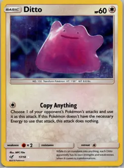 Pokemon Tcg Ditto 17/18 Detective Pikachu Holo LP - Image 1