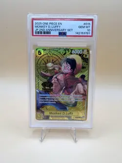 2025 ONE PIECE JP 2ND ANNIVERSARY SET #015 MONKEY D. LUFFY PSA 10 - Image 1