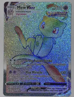 Mew VMAX Rainbow Full Art Fusion Strike 268/264 Pokemon Card TCG NM - Image 1