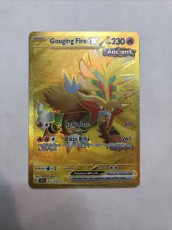 Gouging Fire ex 214/162 Temporal Forces Gold Holo NM Pokemon Card English - Image 1