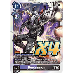 4X Beelzemon EX6-056 Rare Infernal Ascension NM Digimon Card Game - Image 1