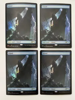 4x Island *FOIL* SECRET LAIR: The Dracula Lands MT/NM MTG SLD Vampire Comb Ship - Image 1