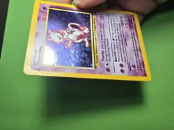 Pokemon Mewtwo 10/130 Base Set 2 Holo MP Card with Swirl !🌀 - Image 2
