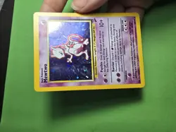 Pokemon Mewtwo 10/130 Base Set 2 Holo MP Card with Swirl !🌀 - Image 5