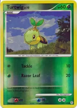 Pokemon - Turtwig 103/130 Diamond Pearl Burger King - Stamped Reverse Holo HP - Image 1
