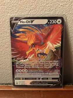 Ho-Oh V 140/195 Holo Rare V Silver Tempest Pokemon NM - Image 1